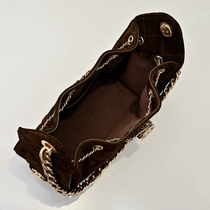 25C suede hippie bag (brown)