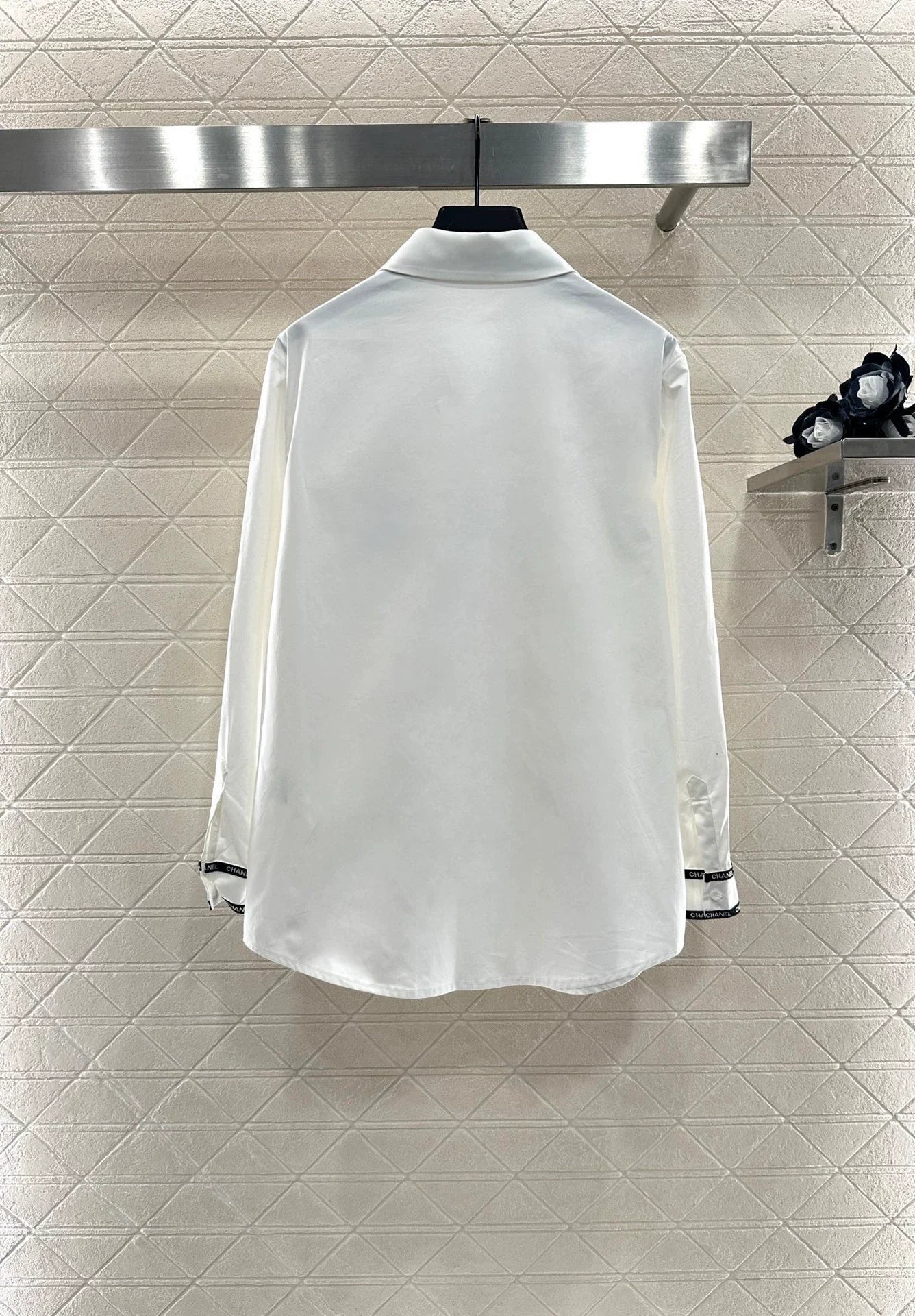 25fw Printed silk scarf shirt