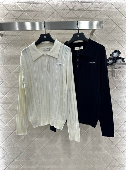 25 Fried Dough Twists lapel knitted top