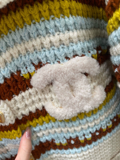 Vintage striped knitted cardigan