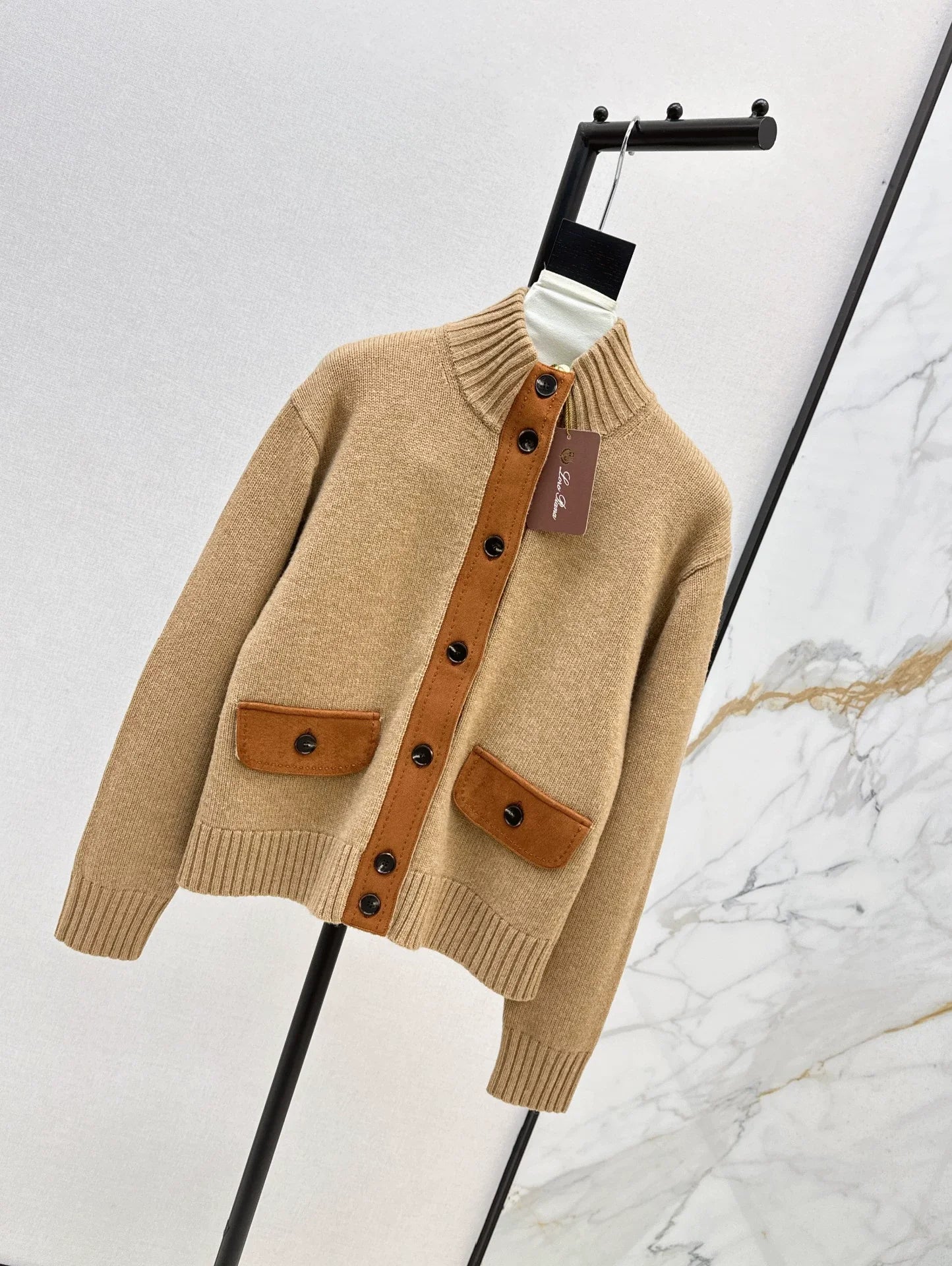 25fw new cashmere stand collar jacket