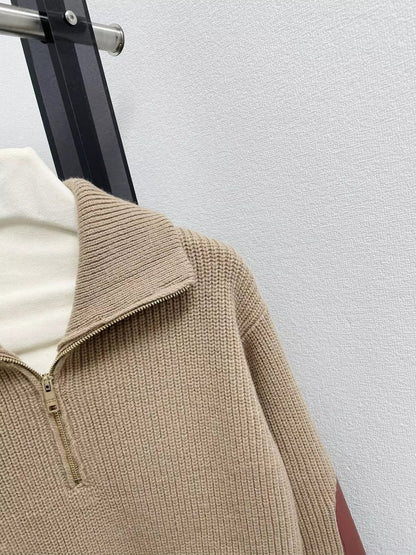 25fw Half zipper knitted sweater