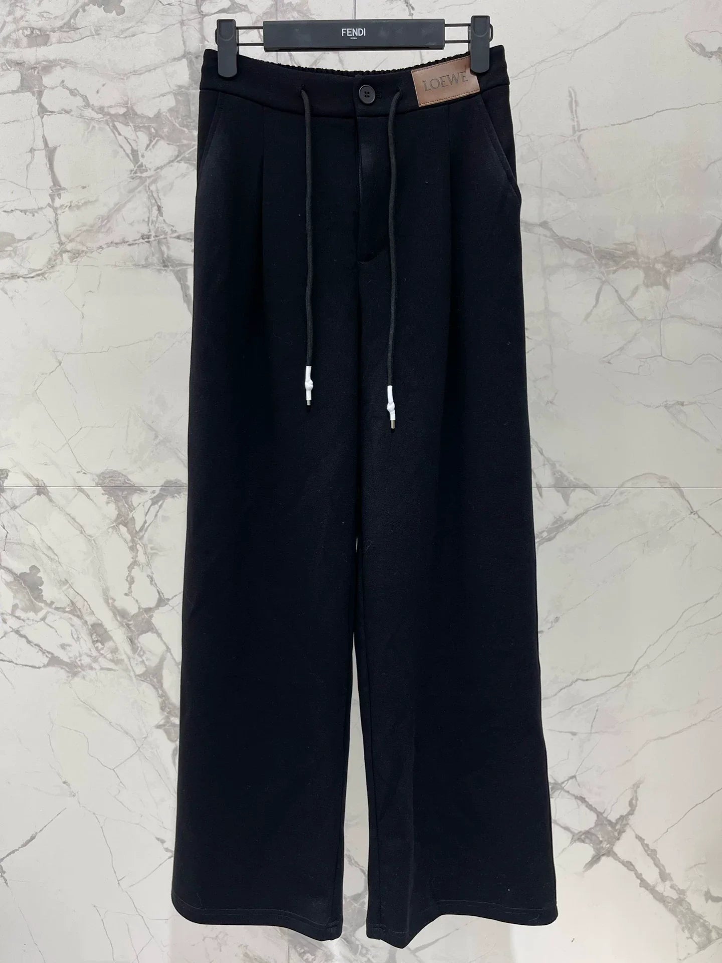 25fw Drawstring wide leg pants