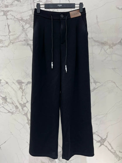 25fw Drawstring wide leg pants