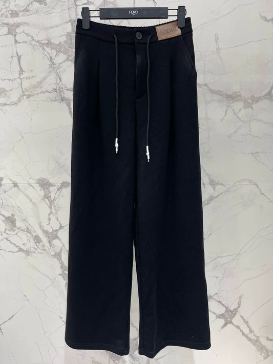 25fw Drawstring wide leg pants