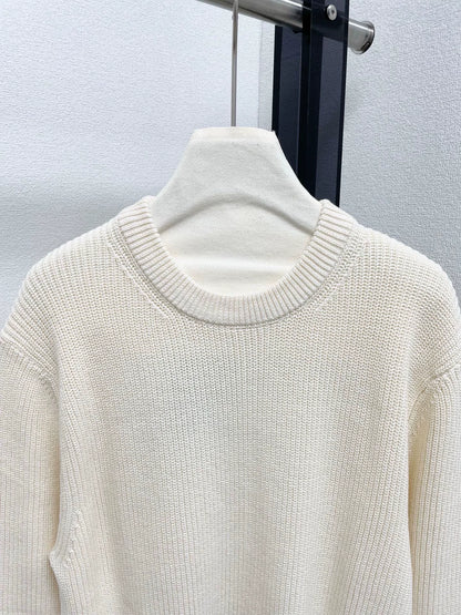 25fw Embroidered plain sweater