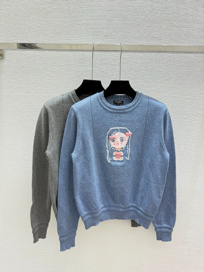 25fw Cartoon Knitted Shirt