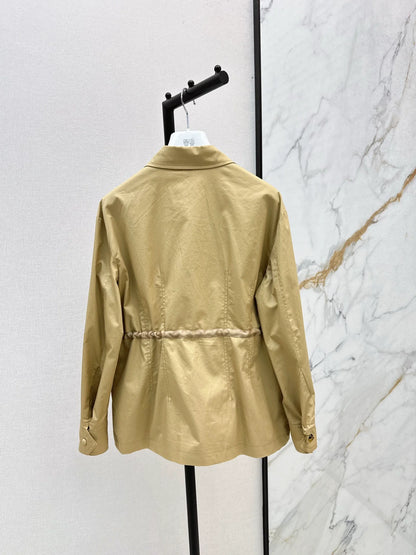 25fw Collar drawstring trench coat jacket