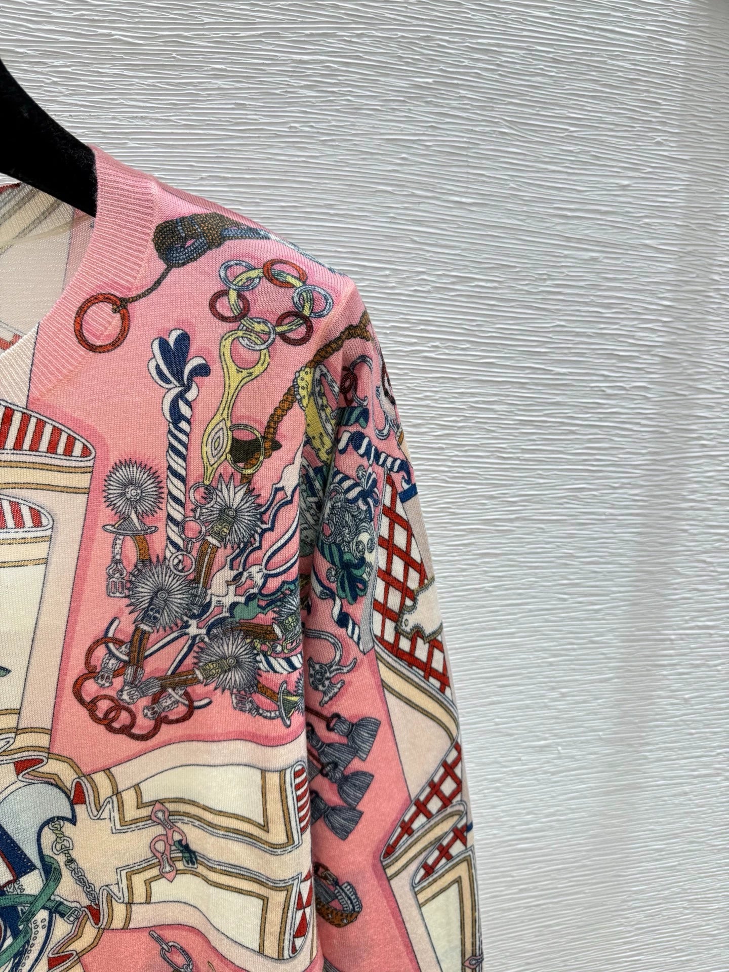 Pink wool printed top