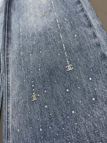 25fw Hot stamping straight leg jeans