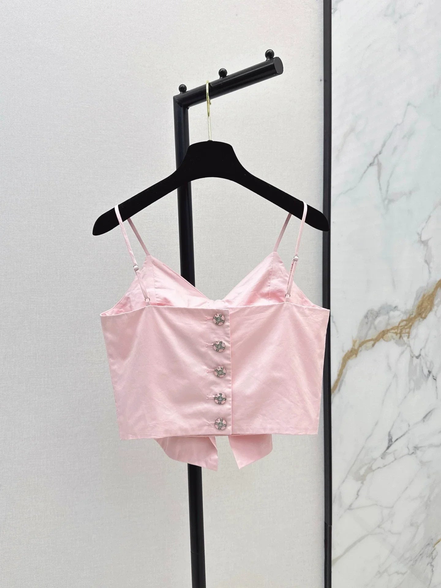 25fw Bow-decorated suspenders(pink/white)