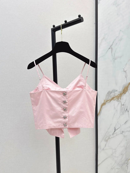 25fw Bow-decorated suspenders(pink/white)