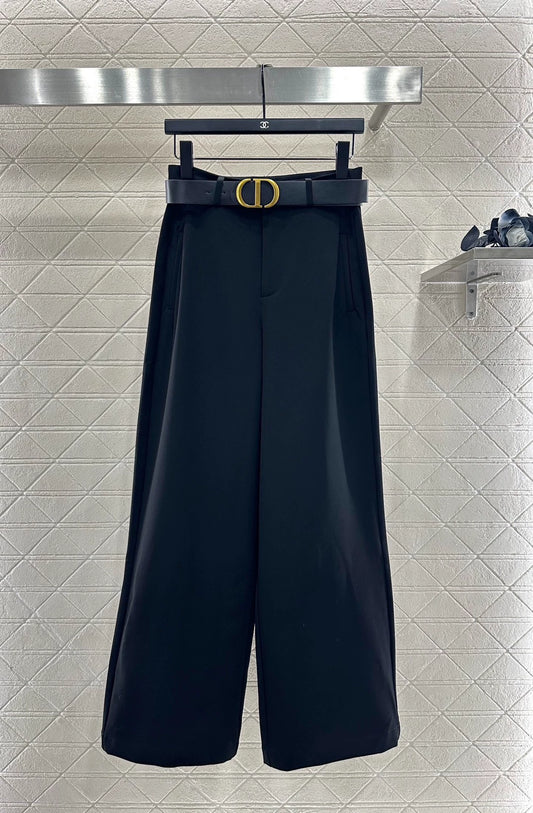 25fw Letter belt wide leg pants