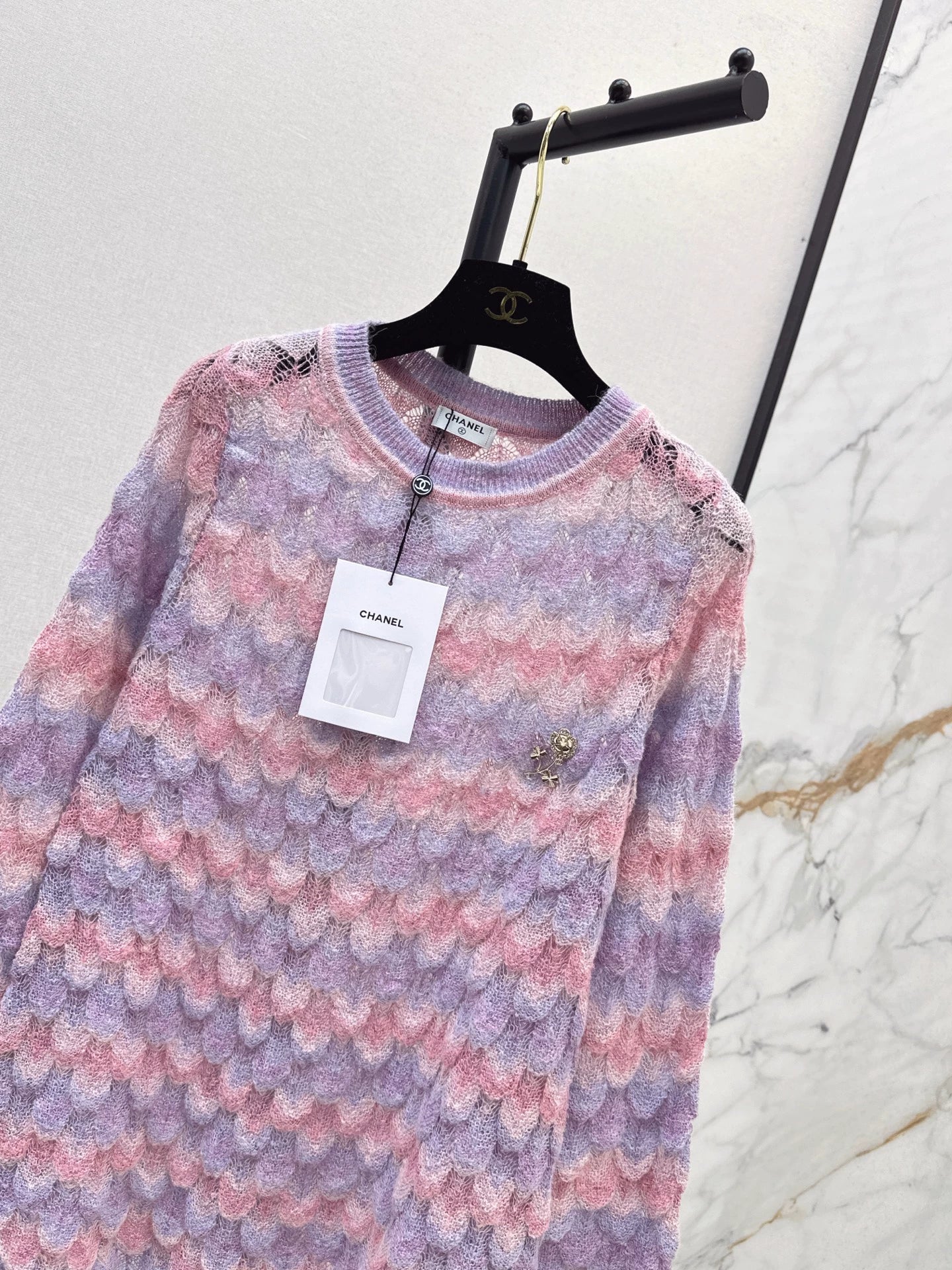 25fw Color changing knitted round neck