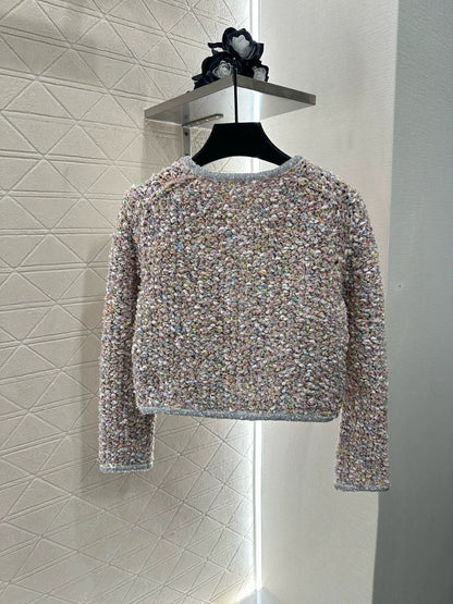 25 Knitted tweed cardigan and skirt set