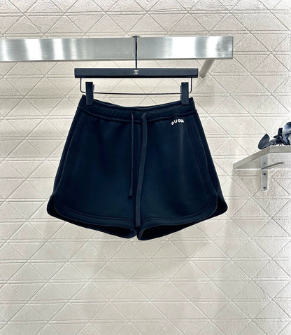 25fw Hooded letter jacket shorts set