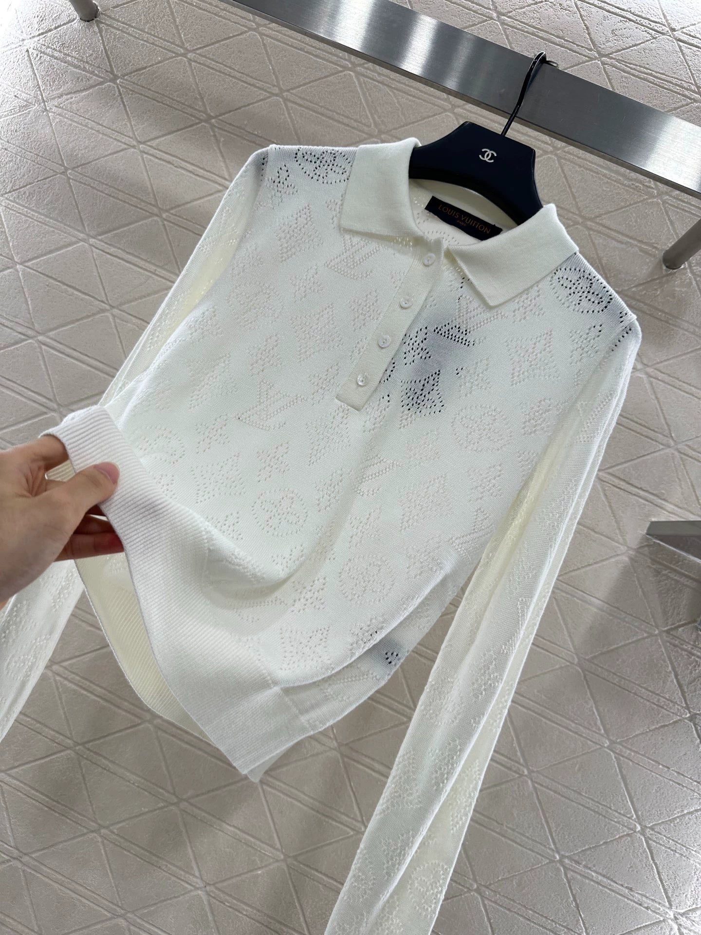 25fw Hollow hook flower top