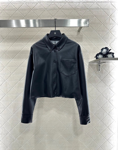 25fw Sheepskin shirt half skirt set