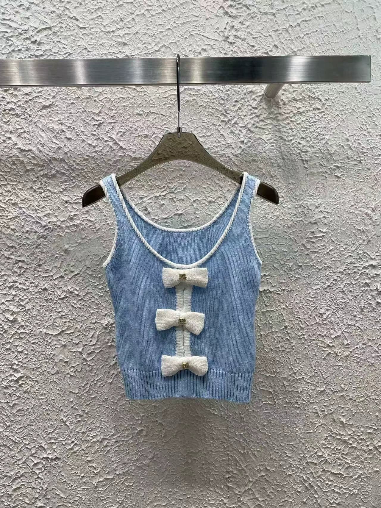 25 Spring New Arrival Bow Knitted Vest