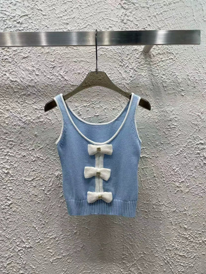 25 Spring New Arrival Bow Knitted Vest