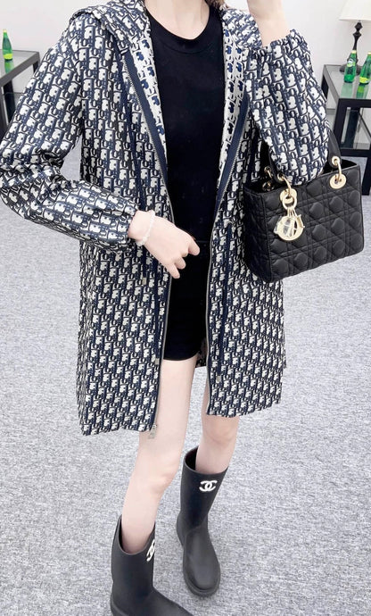 25fw Jacquard hooded windbreaker jacket