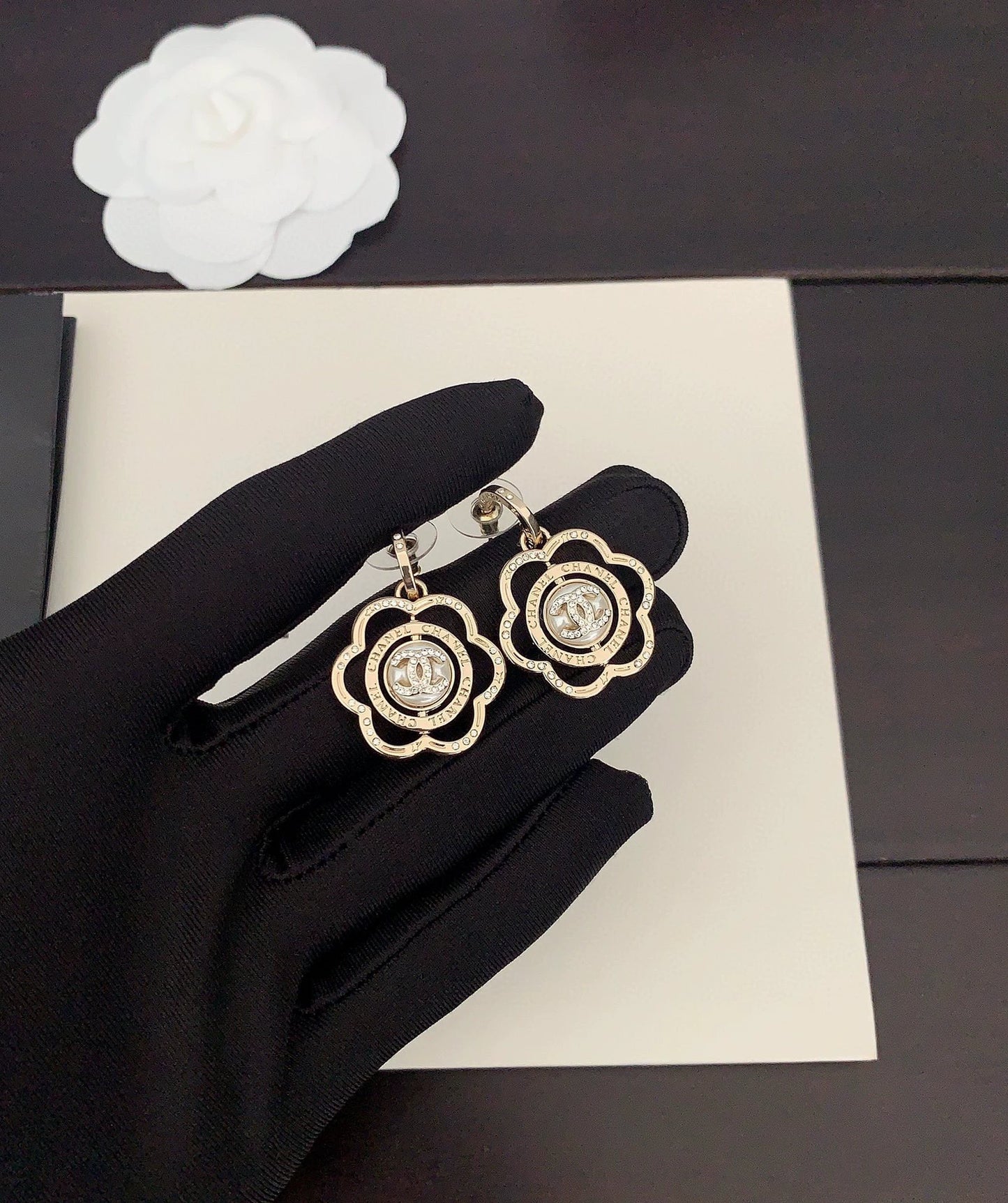 Hollow Camellia Earrings