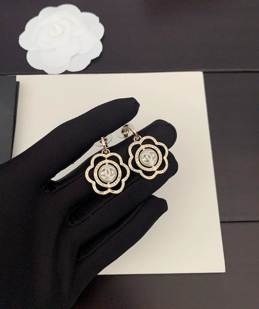 Hollow Camellia Earrings