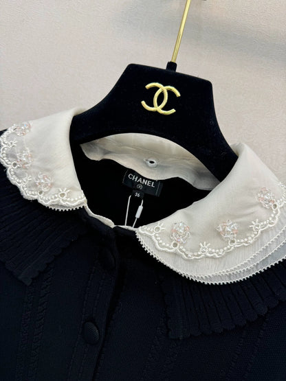 Color blocked knitted cardigan