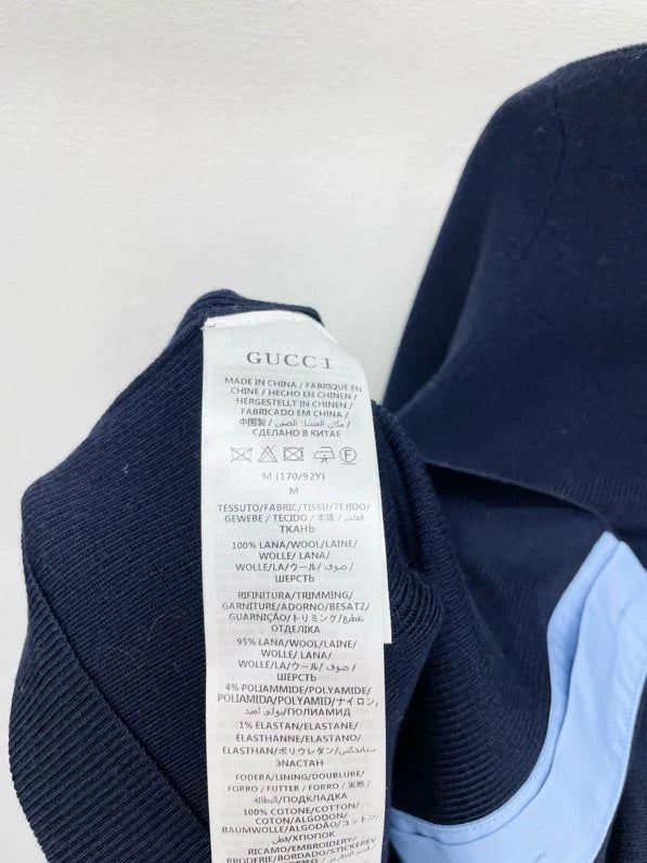 Two tone spliced knit sweater