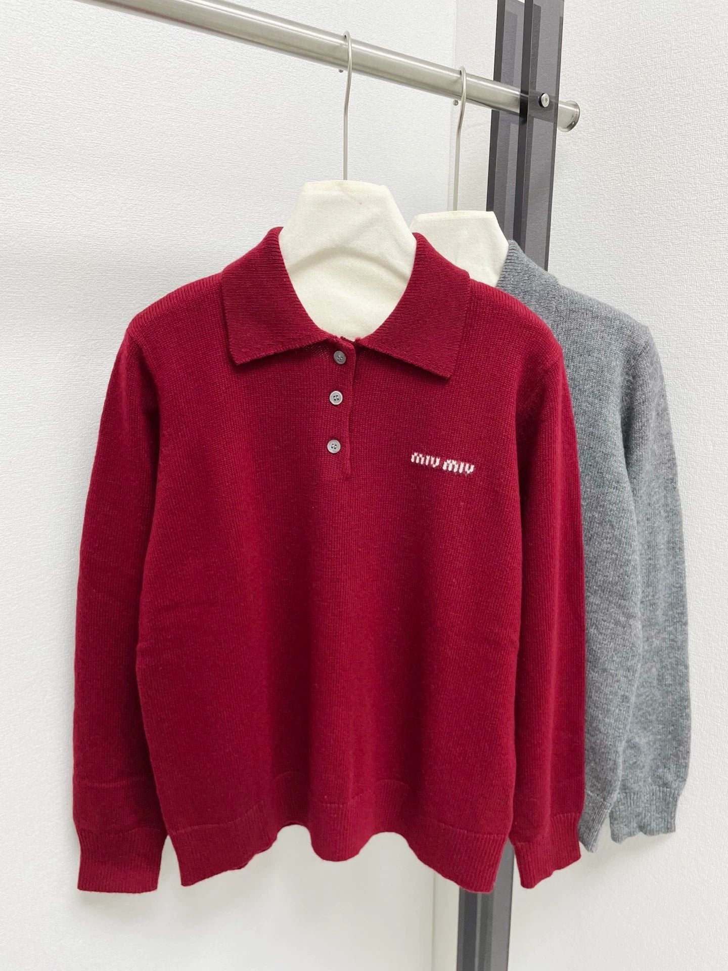 25fw Alphabet jacquard lapel half cardigan