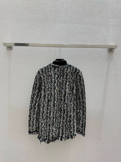 Red tassel knitted cardigan