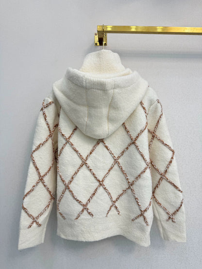 Lingge hooded cardigan