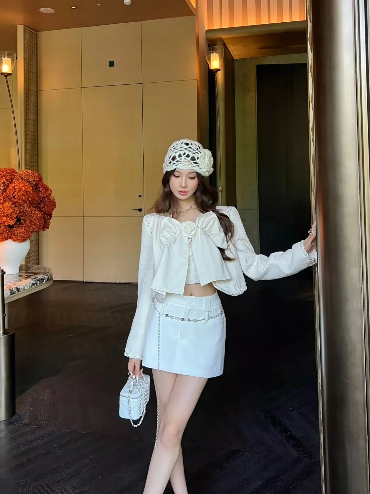 25fw Braided trim short coat