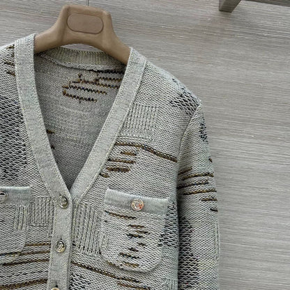 25fw Grey Knitted Cardigan