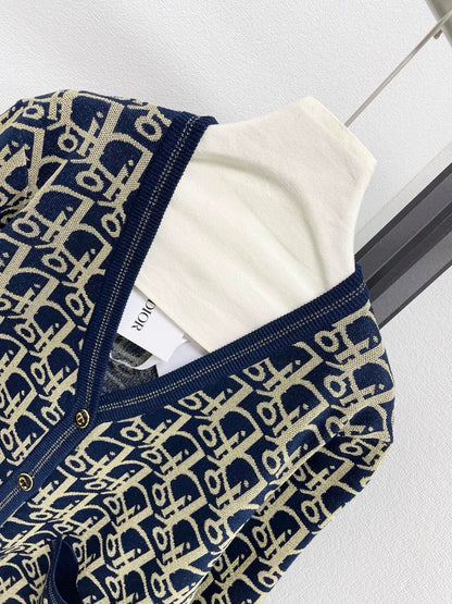 25fw Full printed logo knitted cardigan