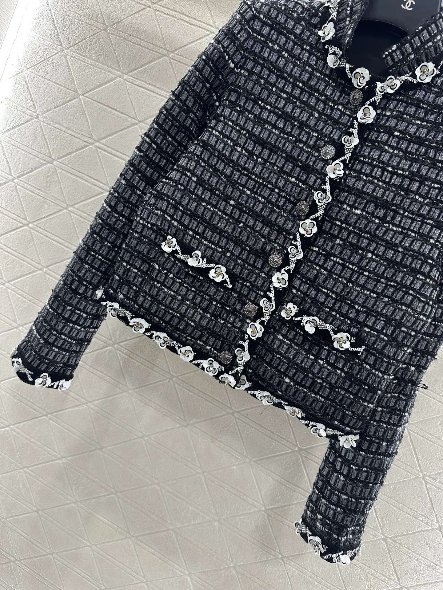 Sequin trimmed dress jacket