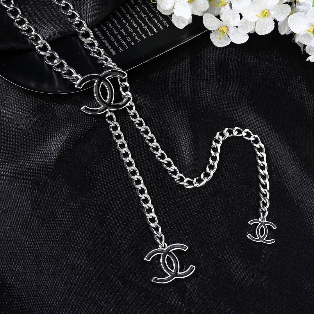Double C Silver CC Waist Chain