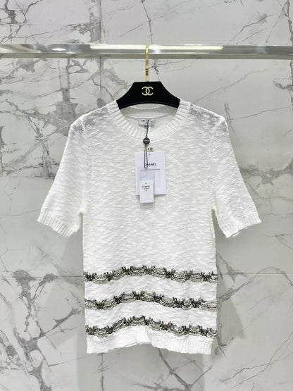 25 new product Embroidered knitted short sleeves