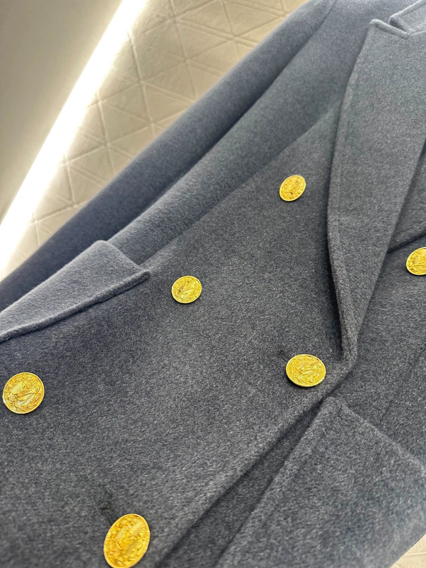 Double-Breasted Blazer with Straight Lapels