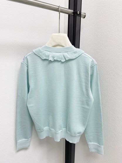 Rope jacquard cardigan