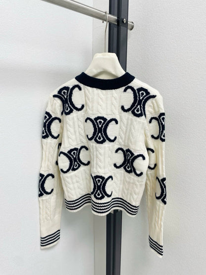 25fw Jacquard knitted cardigan