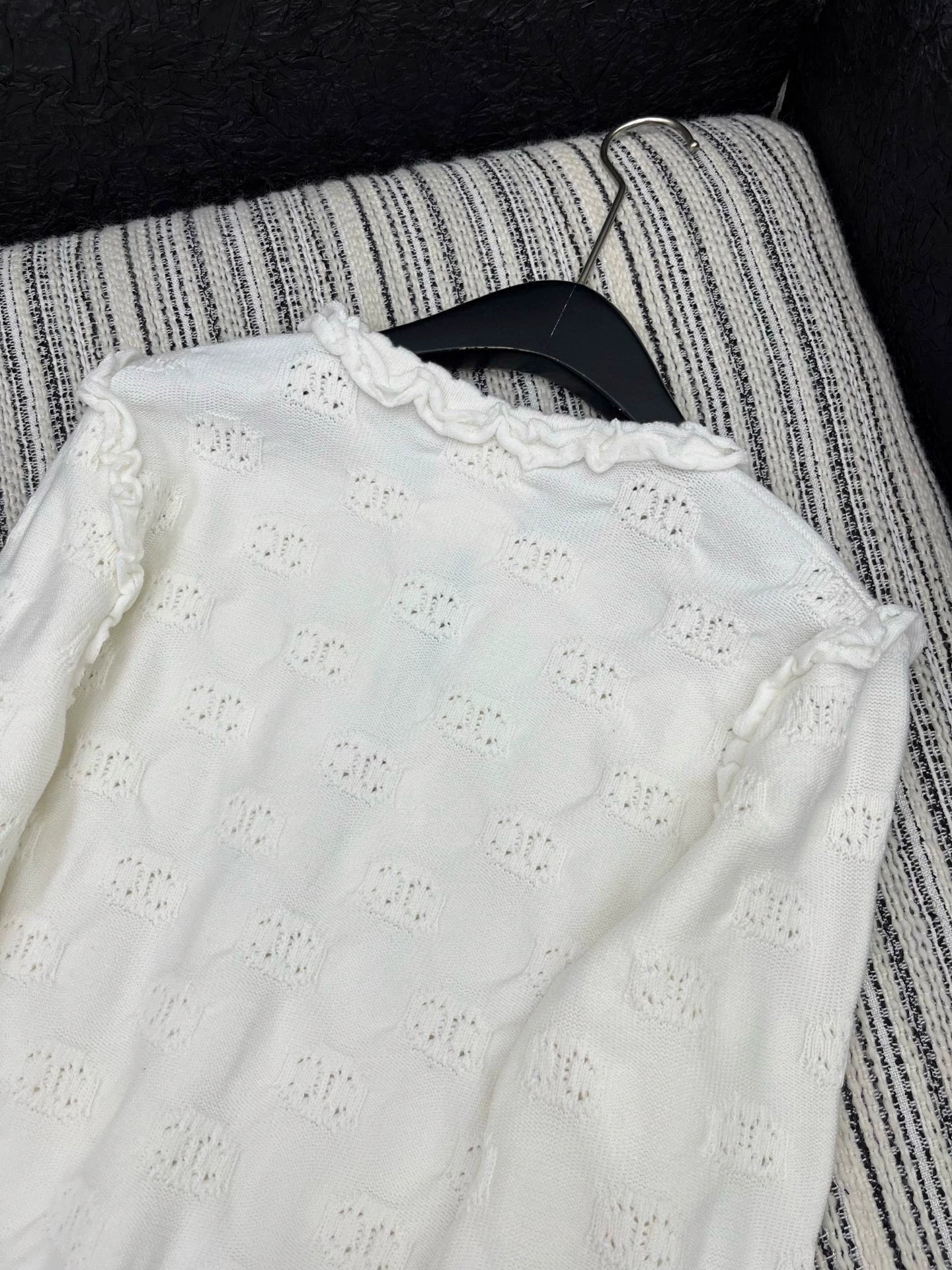 Hook flower round neck jacket