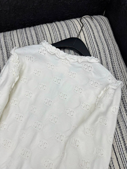 Hook flower round neck jacket