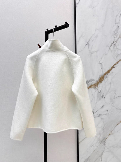 Double-sided wool stand-up collar coat