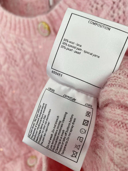 25fw Double C flower button wool cardigan