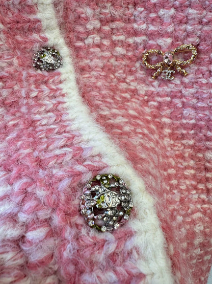 Pink knitted cardigan