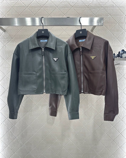 25fw Zipper leather jacket