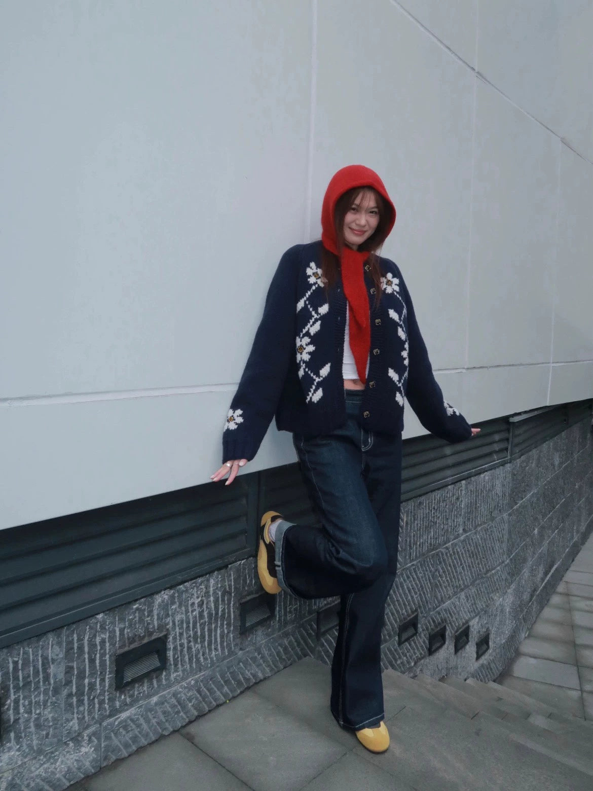 25fw Vintage flower knitted cardigan (vintage series)