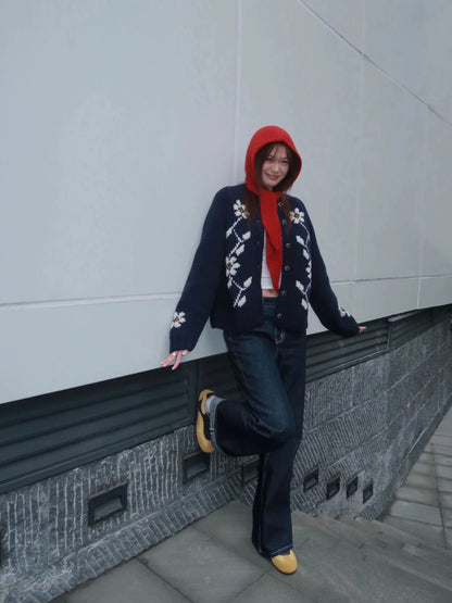 25fw Vintage flower knitted cardigan (vintage series)