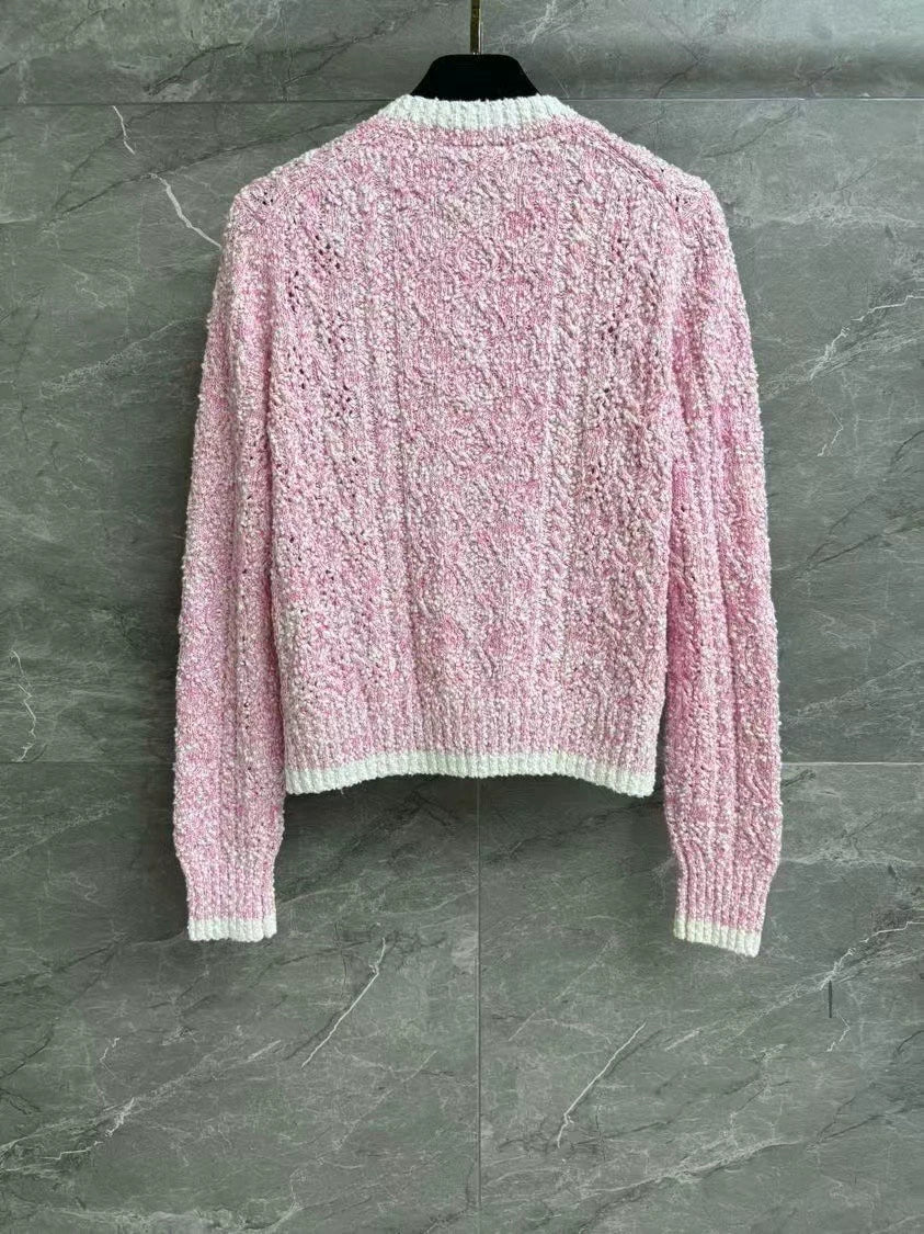 New colorblock hollow cardigan